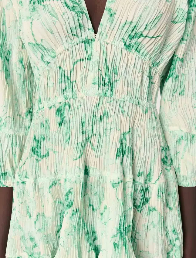 Patterned pleated mini dress Patterned pleated mini dress