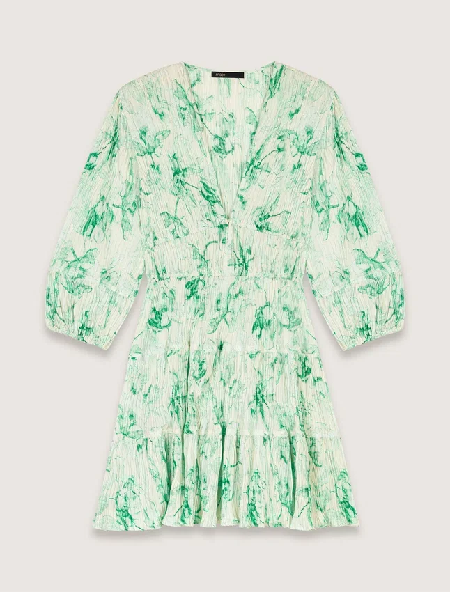 Patterned pleated mini dress Patterned pleated mini dress