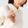 Pearl collar ribbed sweater