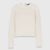 Pearl collar ribbed sweater