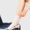 Pearl pointelle socks