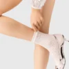Pearl pointelle socks