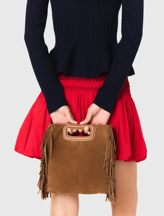 Fringed M bag in suede Fringed M bag in suede