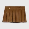Pleated corduroy mini skirt