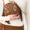 Pleated corduroy mini skirt