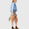 Pleated skirt with poplin details
