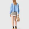 Pleated skirt with poplin details