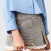 Pleated skirt with poplin details