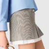 Pleated skirt with poplin details
