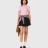 Polo collar ribbed sweater