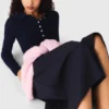 Polo collar ribbed sweater