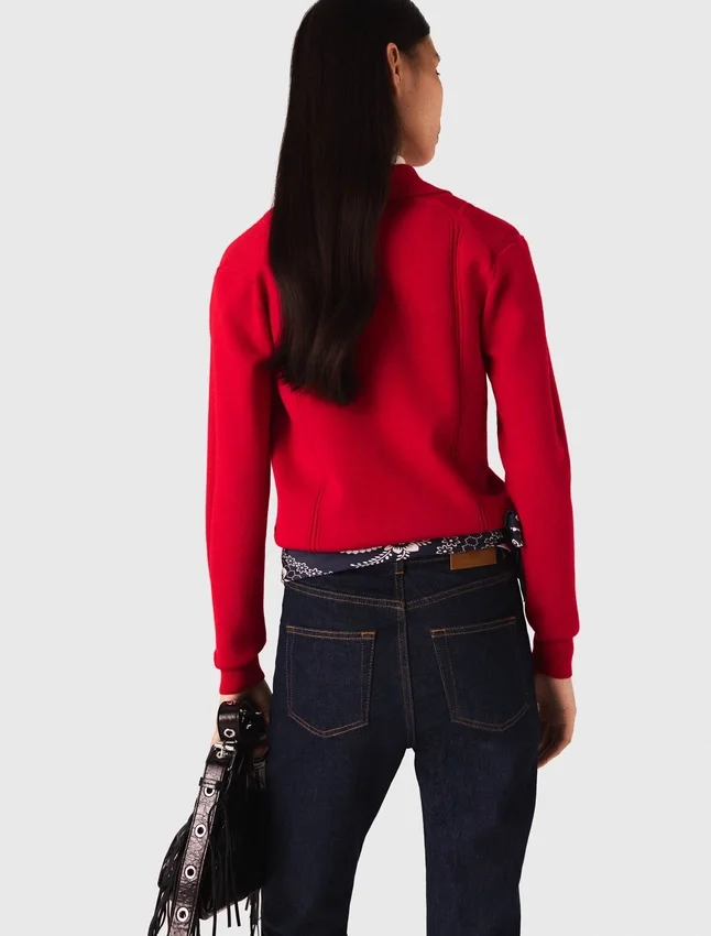 Polo collar sweater with embroidery Polo collar sweater with embroidery