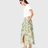 Printed maxi skirt with shorts