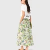 Printed maxi skirt with shorts