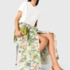 Printed maxi skirt with shorts
