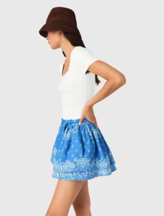 Printed ruffled skirt