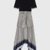 Printed two-tone dress