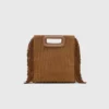 Quilted suede M bag