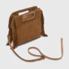 Quilted suede M bag