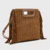 Quilted suede M bag