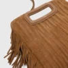 Quilted suede M bag