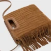 Quilted suede M bag