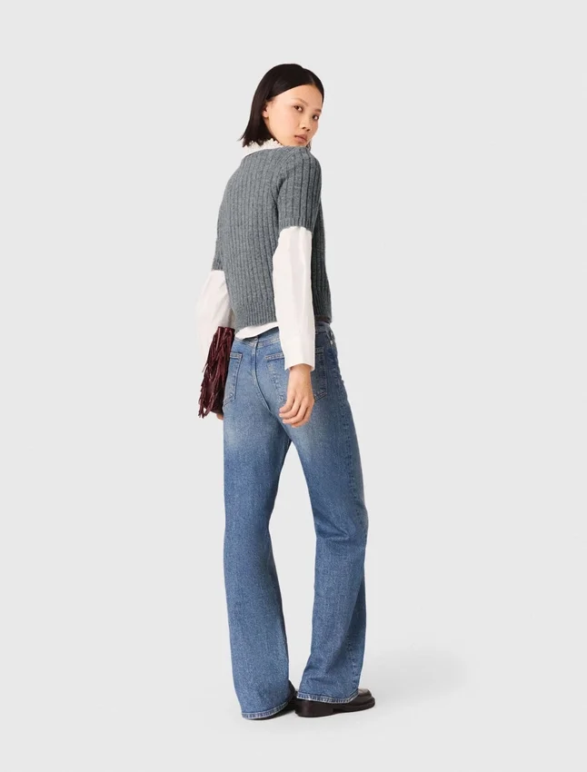 Removable beaded collar sweater Removable beaded collar sweater