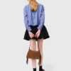 Removable collar rhinestone shirt