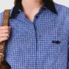 Removable collar rhinestone shirt