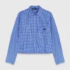 Removable collar rhinestone shirt