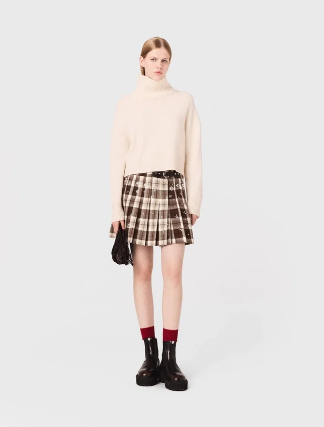 Rhinestone checked kilt Rhinestone checked kilt