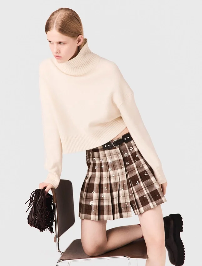 Rhinestone checked kilt Rhinestone checked kilt