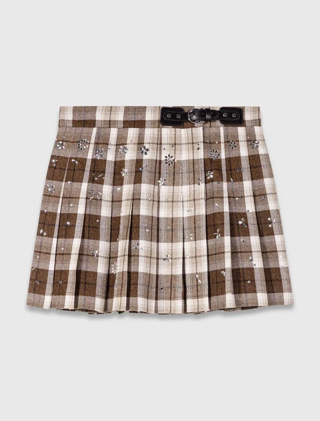 Rhinestone checked kilt Rhinestone checked kilt
