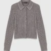 Rhinestone collar cardigan
