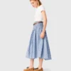 Rhinestone cotton maxi skirt