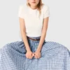 Rhinestone cotton maxi skirt