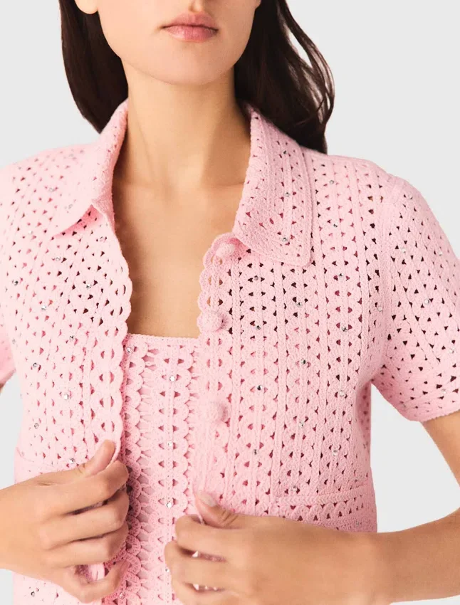 Rhinestone crochet cardigan Rhinestone crochet cardigan