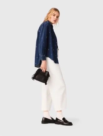 Rhinestone denim shirt