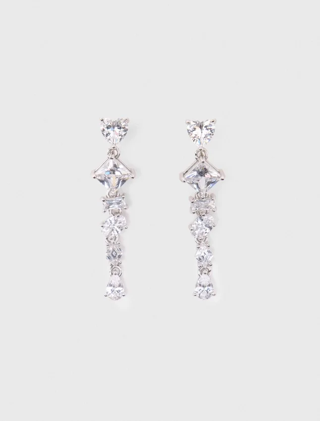 Rhinestone heart earrings Rhinestone heart earrings