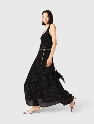 Rhinestone knit maxi dress