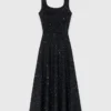 Rhinestone knit maxi dress