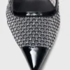 Rhinestone mesh pumps