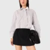 Rhinestone shirt with removable tie