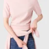 Rhinestone short-sleeve sweater