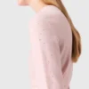 Rhinestone short-sleeve sweater
