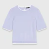 Rhinestone short-sleeve sweater