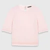 Rhinestone short-sleeve sweater