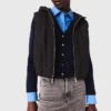 Rhinestone sleeveless puffer vest