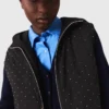 Rhinestone sleeveless puffer vest