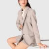 Rhinestone striped suit blazer